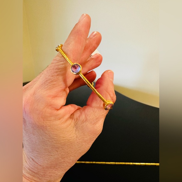 JULIE VOS AUTHENTIC RARE LUXURY MINIMALIST RETRO SUMMER SPRING AMETHYST BANGLE - Picture 17 of 17